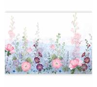 murando - Papier peint panoramique nature 350x256 cm - Revêtement mural décoration salon - Design moderne - Fleurs plantes salon chambre romantique jardin prairie roses trémières b-C-10266-a-a