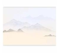 murando - Papier peint panoramique paysage 350x256 cm - Revêtement mural décoration chambre salon - Design moderne - Beige gris - Paix chambre aquarelles pics brouillard montagnes c-A-10066-a-a