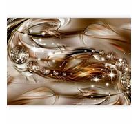 murando - Papier peint PREMIUM 100x70 cm - Revêtement mural chambre salon - Décoration murale design moderne - Abstraction moderne élégante - Boules dorées lumière brillante a-A-0168-a-b