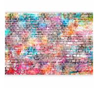 murando - Papier peint PREMIUM 200x140 cm - Revêtement mural chambre salon - Décoration murale design moderne - Texture De Brique Urbaine Moderne Coloré Rose Fond Coloré f-B-0131-a-a