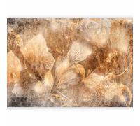 murando - Papier peint PREMIUM 400x280 cm - Revêtement mural chambre salon - Fleurs Chatoyantes Abstraites Couleur Beige-Gris Fond Beige Brillant Bouquet De Soleil b-C-10349-a-a