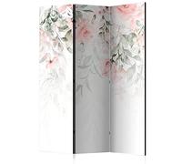 murando - Paravent à Deux côtés 135x172 cm - Séparateur de pièce en Bois Naturel avec Toile imprimée - en Fleurs Roses Fleurs Plantes Tendances Nature Couleurs de Fleurs fraîches b-A-0697-z-b