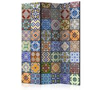 murando - Paravent Acoustique 135x172 cm - Séparateur de pièce avec Isolation phonique, Panneau insonorisant pour Bureau -Motif Ethnique géométrique coloré mosaïque Texture Fond f-B-0009-z-b