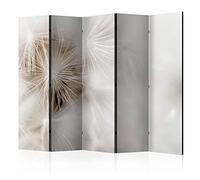 murando Paravent Fleurs Pissenlit 225x172 cm Réversible Deux Côtés Impression sur toile intissée 100% Opaque Foto Paravent Décoratif en Bois avec Interieur b-B-0140-z-c
