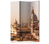 murando - Paravent intérieur à Deux côtés 135x172 cm - Séparateur de pièce en Bois Naturel avec Toile imprimée Pliable - Panorama de l'architecture de la Ville Rome Italie d-C-0153-z-b