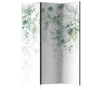 murando - Paravent intérieur à Deux côtés 135x172 cm - Séparateur de pièce en Bois Naturel avec Toile imprimée, Portable et Pliable - forêt Jungle Arbres Feuilles Nature Tendances b-C-0615-z-b