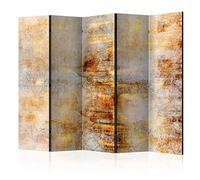 murando - Paravent intérieur à Deux côtés 225x172 cm - Séparateur de pièce en Bois Naturel avec Toile imprimée Pliable - Abstraction Couleurs de la Nature Texture Fond Tendances f-A-0865-z-c