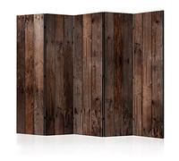 murando - Paravent intérieur à Deux côtés 225x172 cm - Séparateur de pièce en Bois Naturel avec Toile imprimée bilatérale, Portable et Pliable - Fond de Texture de Bois Brun f-C-0227-z-c