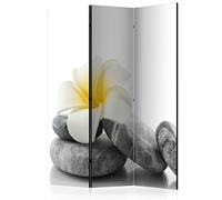 murando - Paravent intérieur Acoustique 135x172 cm - Séparateur de pièce avec Isolation phonique, Panneau insonorisant pour Bureau -Pierre Blanche Fleurs Nature orienter Tendances Zen b-B-0190-z-b