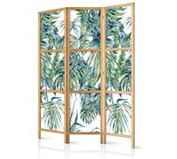 murando - Paravent Intérieur Japonais 135x172 cm - Séparateur de Pièce en Bois Naturel et Toile Imprimée - Cloison de Séparation pour Chambre - Paravent Oriental Portable et Pliable b-A-0369-z-b