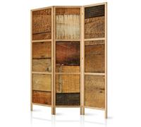 murando - Paravent Intérieur Japonais 135x172 cm - Séparateur de Pièce en Bois Naturel et Toile Imprimée - Cloison de Séparation pour Chambre à Coucher - Textures Rustiques en Bois f-C-0244-bh-b