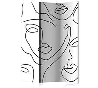 murando - Paravent intérieur unilatéral 135x172 cm - Séparateur de pièce en Bois Naturel avec Toile imprimée d'un côté, pour Chambre à Coucher - Abstraction Tendances scandiboho h-A-0239-z-b