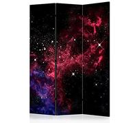 murando - Paravent intérieur unilatéral 135x172 cm - Séparateur de pièce en Bois Naturel avec Toile imprimée d'un côté, pour Chambre à Coucher - Étoiles Cosmos Ciel n-C-0248-z-b