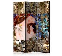 murando - Paravent intérieur unilatéral 135x172 cm - Séparateur de pièce en Bois Naturel avec Toile imprimée, pour Chambre à Coucher - Abstraction Gustav Klimt Femmes Gens colorés l-A-0015-z-b