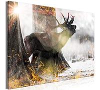murando - Peinture acrylique Animal 120x80 cm - Effet texturé ou coup de pinceau - Décoration avec finition faite à la main - Finition artisanale - Nature cerf dans la forêt g-C-0363-b-a