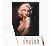 murando - Peinture par Numéros Adulte DIY 40x50 cm - Avec Cadre, Peintures Acryliques et Pinceaux - Tableau à Faire Soi-Même Loisir Créatif - Portrait dans le style de Marilyn Monroe BS37728