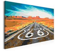 murando - Peinture par Numéros Adulte DIY 50x40 cm - Avec Cadre, Peintures Acryliques et Pinceaux - Tableau à Faire Soi-Même Loisir Créatif Maison Décoration Murale - Route 66 n-A-0304-d-a