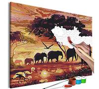 murando - Peinture par Numéros Adulte DIY 50x40 cm - Avec Cadre, Peintures Acryliques et Pinceaux - Tableau à Faire Soi-Même Loisir Créatif - Animaux Elephant Afrique Savanne n-A-1236-d-a