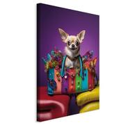 murando Photos drôles de chiens Impression sur toile 60x90 cm 1 piece moderne tableau tableaux photo muraux décoration murale design tableau Chihuahua Sac Poche Abastrakt coloré g-H-10014-b-b