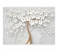 murando PREMIUM Papier peint Fleurs Magnolia 400x280 cm Décoration Murale XXL Poster Tableaux Muraux Tapisserie Photo Trompe l'oeil Orient oro blanc b-B-0475-a-a