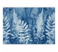 murando - PREMIUM Papier peint panoramique 250x175 cm - Revêtement mural salon - Design décoration - Grandes Feuilles D'Une Plante Bleue Avec Un Riche Motif De Fougère Pictural b-H-10115-a-b