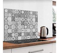murando Protection de Verre de Cuisine Plaque de Protection en Verre Trempé Tableau Décoratif Design 80x60cm Carrelage Mosaïque f-B-0288-aq-e