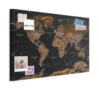 murando Tableau à Épingles, Panneau en Fibres de Bois Carte du Monde 90x60 | Punaises Incluses, Panneau et Tableau sur Toile 2-en-1, Décoration Murale, Idéal pour Notes au Bureau, Idée Cadeau