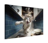 murando - Tableau Acoustique Animal 120x80 cm 1 Partie - Décoration Murale Anti-Bruit Isolation Phonique Bureau Chambre Panneau Insonorisant Impression sur Toile - Chat drôle g-H-10041-b-a