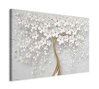 murando - Tableau Acoustique Nature 90x60 cm 1 Partie - Décoration Murale Anti-Bruit Isolation Phonique Chambre Impression sur Toile - Art 3D de Fleurs Élégantes avec Détails Dorés b-B-0475-b-a