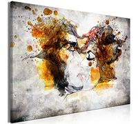 murando - Tableau Acrylique Décoration Murale Cuisine, Embrasser, 60x40 cm | Effet Texturé ou Coup de Pinceau, Tableaux Faits à la Main, Posters et Arts Décoratifs, Visage Paire Amour, Fabrication EU