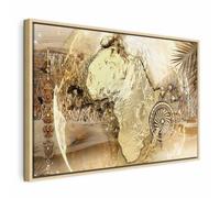 murando - Tableau Cadre Noir Naturel Exotique 120x80 cm - Toile Design Intérieur Impression Art Déco Salon Chambre - Abstraction afrique continents palmiers texture doré n-C-0320-b-a