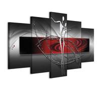 murando - Tableau décoratif abstrait 150x75 cm - Impression sur toile colorée - Décoration murale pour salon et chambre - Gris marron - Abstraction, danse moderne, silhouettes a-A-0519-b-o