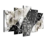 murando - Tableau décoratif abstrait 200x100 cm - Impression sur toile colorée - Décoration murale pour salon et chambre - Abstraction scintillait cristaux fleurs moderne a-C-0150-b-m