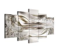 murando - Tableau décoratif abstrait 200x100 cm - Impression sur toile colorée - Décoration murale pour salon et chambre - Abstraction marron cristaux moderne eau a-B-0083-b-p