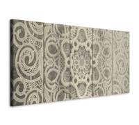murando - Tableau décoratif artistique 150x60 cm - Impression sur toile colorée - Décoration murale pour salon et chambre - Blanc gris marron - Mandala ethnique beige orient zen f-A-0625-b-m