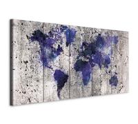 murando - Tableau décoratif Carte du monde 100x40 cm - Impression sur toile colorée - Décoration murale pour salon et chambre - Continents en béton cartes du monde fond de texture k-C-0089-b-m
