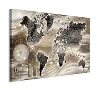 murando - Tableau décoratif Carte du monde 120x80 cm - Impression sur toile colorée - Décoration murale pour salon et chambre - Abstraction continents cartes monde de sable k-A-0481-b-a