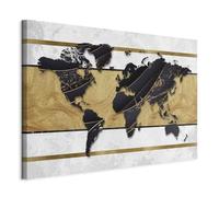 murando - Tableau décoratif Carte du monde 90x60 cm - Impression sur toile colorée - Décoration murale pour salon et chambre - Abstraction continents cartes du monde k-A-0515-b-a