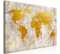 murando - Tableau décoratif Carte du monde 90x60 cm - Impression sur toile colorée - Décoration murale pour salon et chambre - Fond de texture de carte du monde continents k-A-0499-b-a