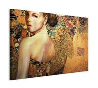 murando - Tableau décoratif figuratif 120x80 cm - Impression sur toile colorée - Décoration murale - Artistique géométrique femmes portraits modernes fond visages dorés h-B-0090-b-a