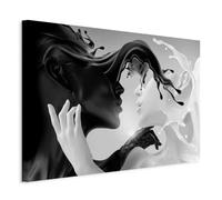 murando - Tableau décoratif figuratif 60x40 cm - Impression sur toile colorée - Décoration murale pour salon et chambre - Gris marron - Abstraction amour couple tendances h-C-0213-b-a