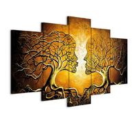 murando - Tableau décoratif nature 100x50 cm - Impression sur toile colorée - Décoration murale pour salon et chambre - Brun romantique baiser amour arbres plantes nature artistique b-A-0341-b-m