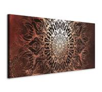 murando - Tableau décoratif oriental 225x90 cm - Impression sur toile colorée - Décoration murale pour salon et chambre - Marron beige rose gris - Mandala orienter fond zen orange p-A-0028-b-o
