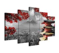 murando - Tableau décoratif paysage 100x50 cm - Impression sur toile colorée - Décoration murale - Architecture nuages arbres montagnes japon paysage nature panorama c-C-0241-b-m