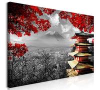 murando - Tableau décoratif paysage 140x70 cm - Impression sur toile colorée - Décoration murale - Architecture nuages arbres montagnes japon paysage nature panorama c-C-0241-b-a