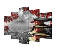 murando - Tableau décoratif paysage 200x100 cm - Impression sur toile colorée - Décoration murale - Architecture nuages arbres montagnes japon paysage nature panorama c-C-0241-b-m
