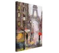 murando - Tableau décoratif ville 60x90 cm - Impression sur toile colorée - Décoration murale pour salon et chambre - Architecture france gens ville paris tour eiffel d-B-0223-b-a