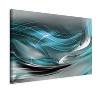 murando - Tableau Décoration Murale Chambre, Abstrait des Vagues, 90x60 cm | Clous Inclus, Impression sur Toile, Tableaux, Posters et Arts Décoratifs, Gris, Abstraction Modernes, Fabrication EU