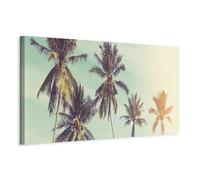 murando - Tableau Decoration Murale Palmiers Miami Plage 90x30 cm - Impression sur Toile avec Cadre - Art décoratif Moderne maison salon chambre - Tableau Mural b-B-10456-b-a