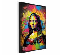 murando - Tableau Decoration Murale Portrait Coloré Femme Mona Lisa 20x30 cm - Impression sur Toile avec Cadre - Art décoratif Moderne maison salon chambre - Tableau Mural h-B-10050-b-a